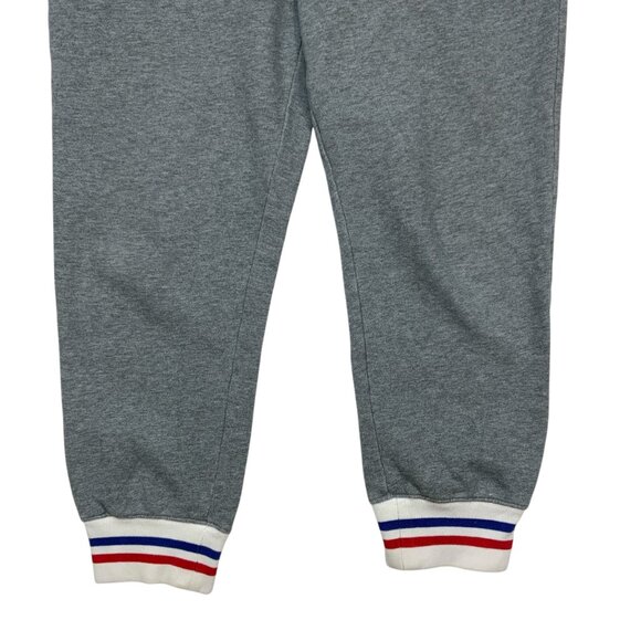 Stussy Mens Jogger Sweat Pant S Gray Logo Pull On Fit Pockets Striped Cuffs - Picture 10 of 13